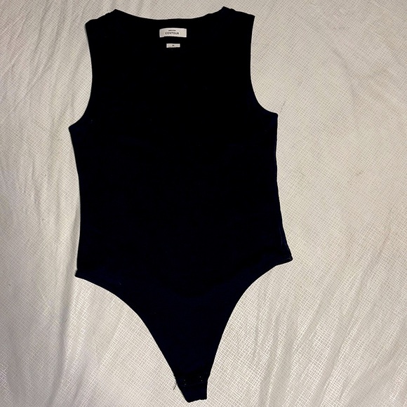 Aritzia Babaton Contour Sz M Medium ‘90s Bodysuit black NWOT leotard skinny suit - Picture 1 of 8